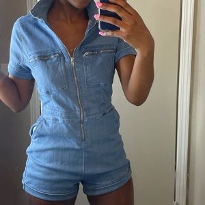 Fashion Nova blue Jean romper